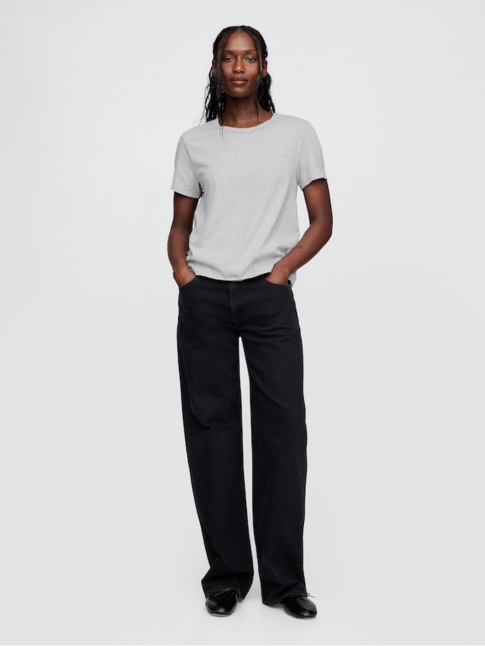 GAP Short Sleeve Tee in Light Gray